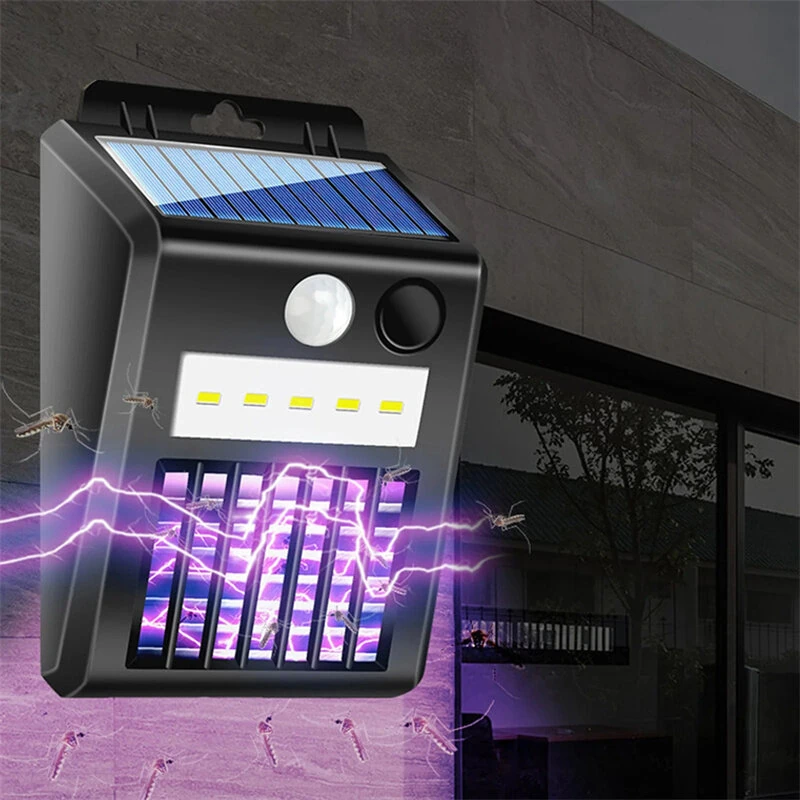 (image for) 2-in-1 Solar Mosquito And Motion Sensor LED Light Outdoor Induction Wall Lamp Electric Insect Fly For Backyard Patio Camping