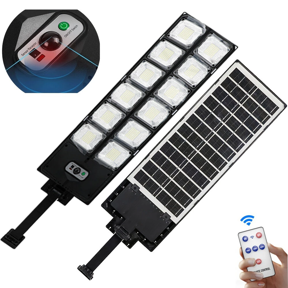 (image for) 504LED Motion Sensor Solar Street Light Outdoor Home Garden Light Super Bright Waterproof Remote Control Human Body Induction 3 Lighting Mode