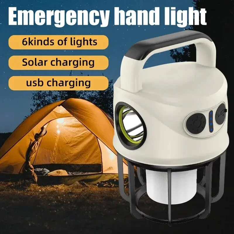 (image for) Multifunction Waterproof Camping Lights Lantern High Capacity Lamp Portable Lantern Flashlight With 6 Light Modes For Outdoor Camping Hiking Sports Entertainment