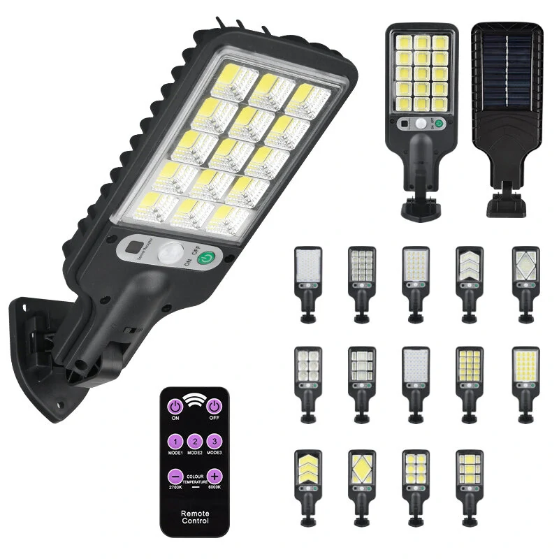 (image for) Outdoor LED Solar Street Light Human Sensing Garden Wall Light Waterproof With Remote Control Garden Dew Lamp