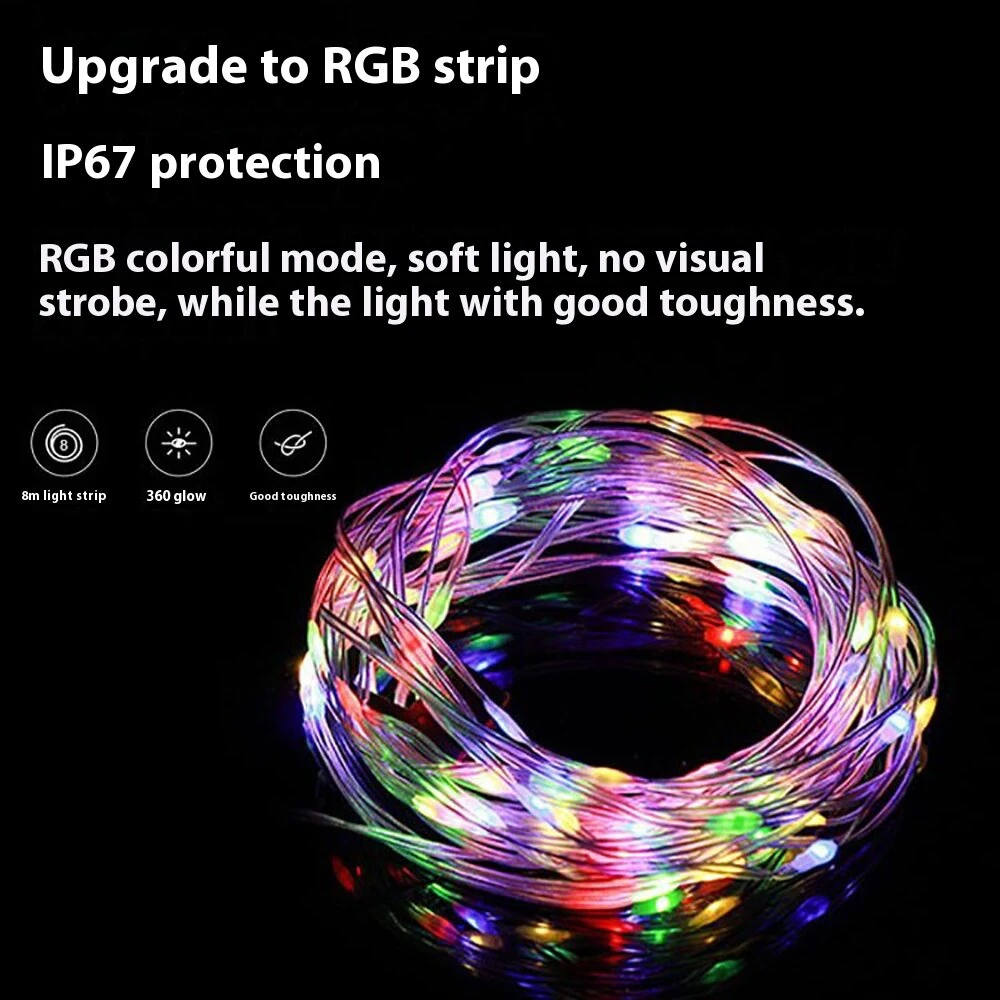 (image for) Portable USB Rechargeable Camping Lantern with Retractable 8m LED Strip 5 Modes IP67 Waterproof