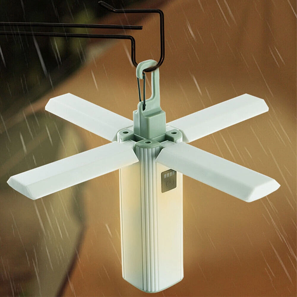 (image for) Rechargeable Four-Leaf Foldable Multifunctional Lamp Camping Lamp Portable Outdoor Emergency Lamp Power Bank