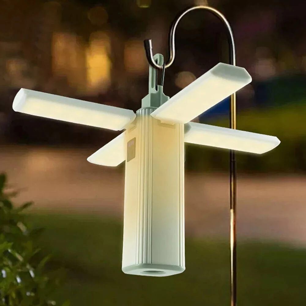 (image for) Rechargeable Four-Leaf Foldable Multifunctional Lamp Camping Lamp Portable Outdoor Emergency Lamp Power Bank